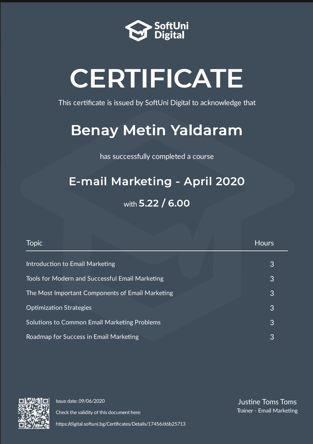 Certificate: Email Marketing