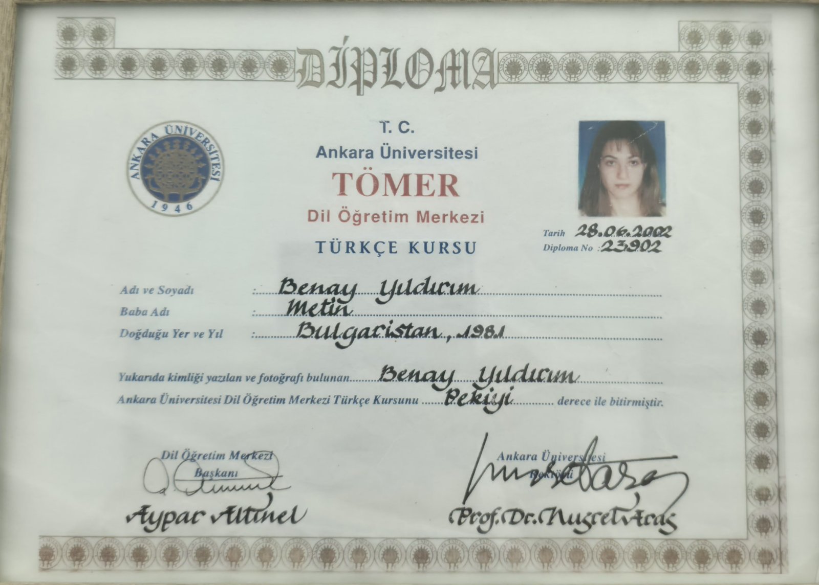 Diploma: TÖMER Turkish Language Programme