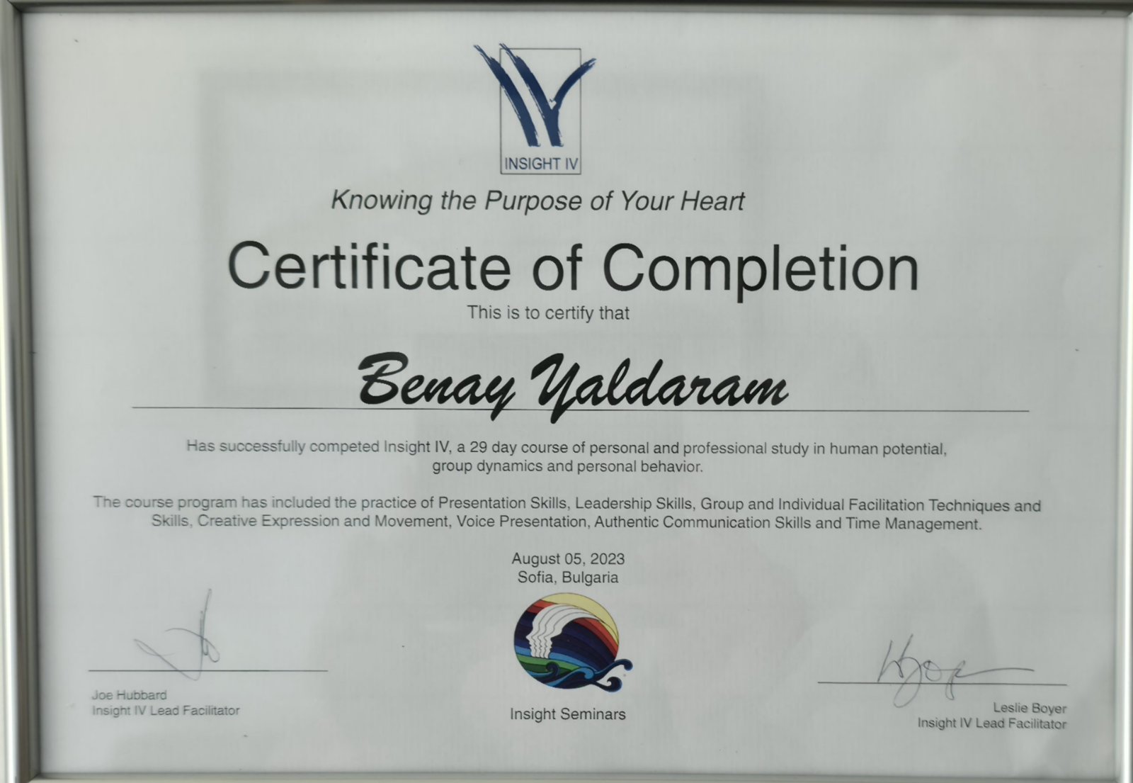 Certificate: Insight
