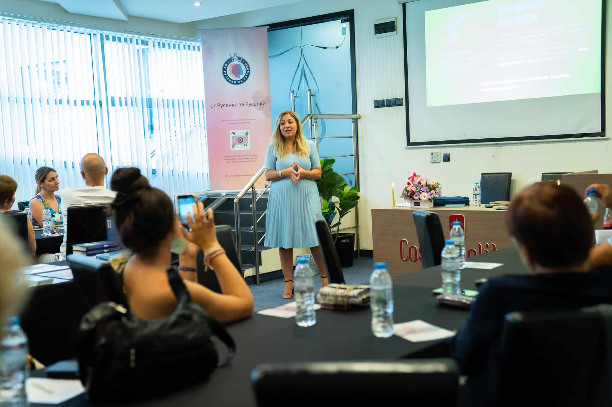Benay Yaldaram presenting at a community event